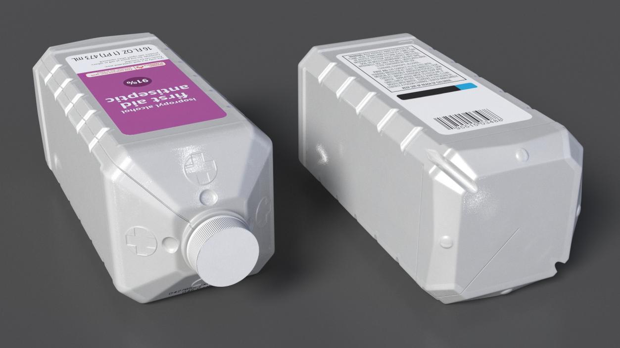 3D First Aid Antiseptic and Disposable Syringe model