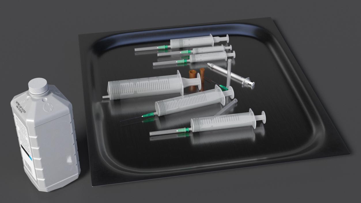 3D First Aid Antiseptic and Disposable Syringe model