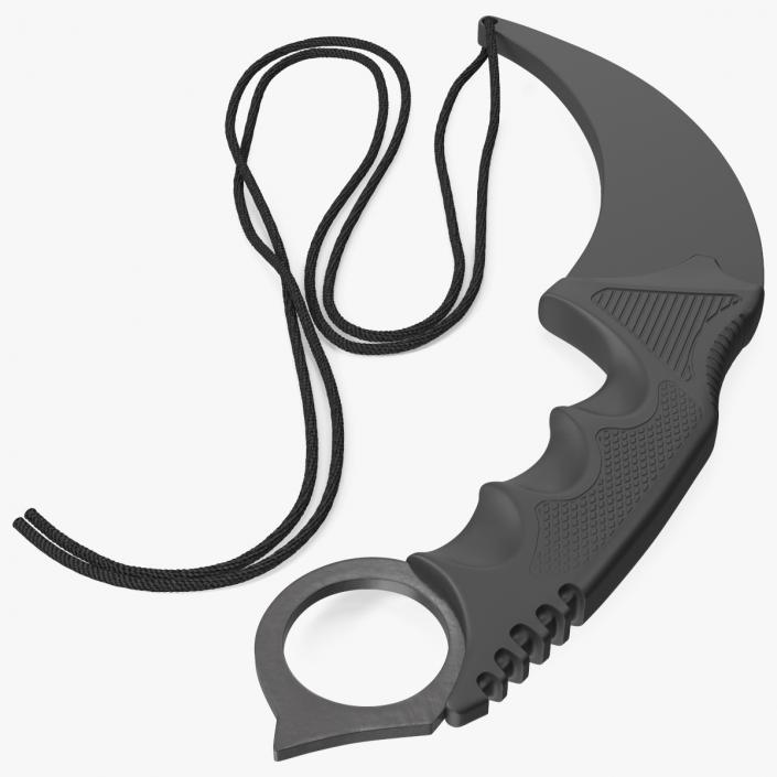 Karambit Pocket Knife Black in Sheath 3D