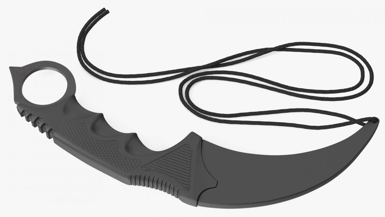 Karambit Pocket Knife Black in Sheath 3D