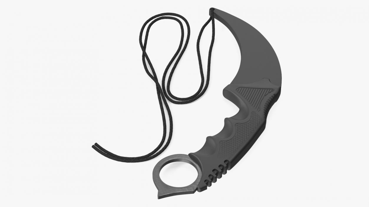 Karambit Pocket Knife Black in Sheath 3D