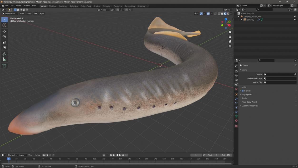 Lamprey Motion pose 3D model