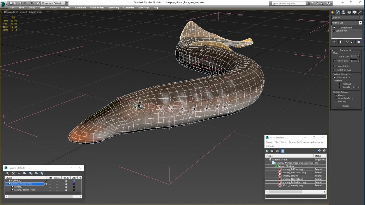 Lamprey Motion pose 3D model