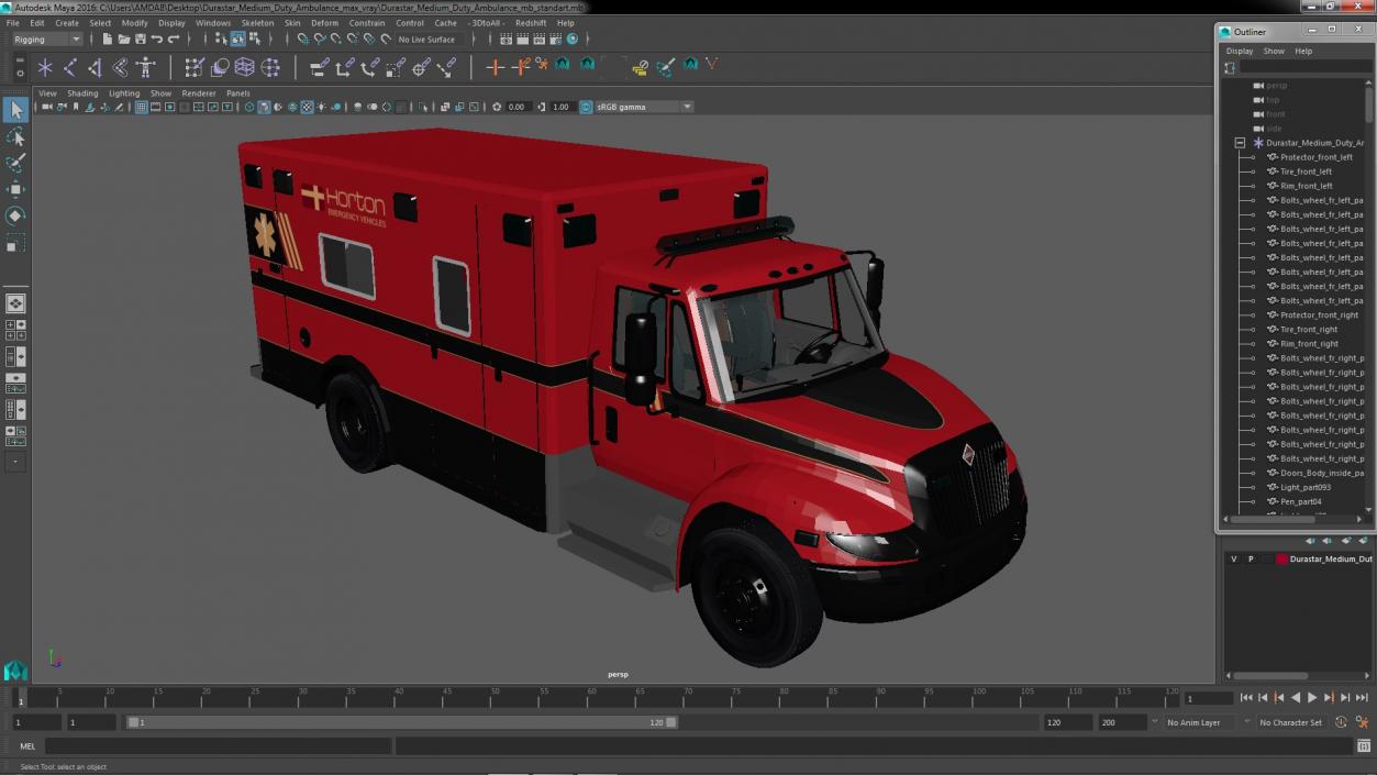 3D model Durastar Medium Duty Ambulance