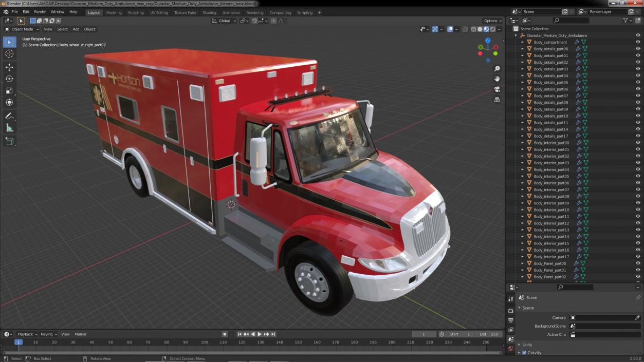 3D model Durastar Medium Duty Ambulance