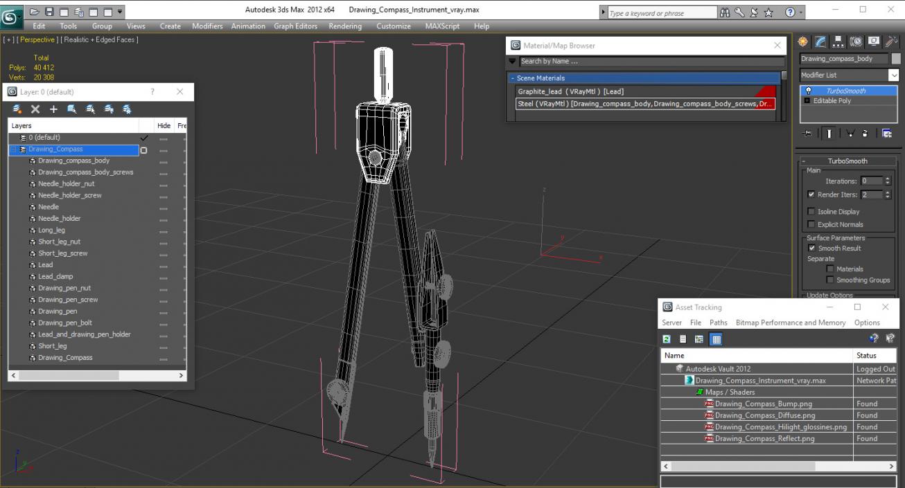 3D Drawing Compass Instrument