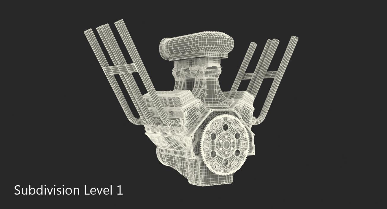 Hot Rod V8 Engine 3D