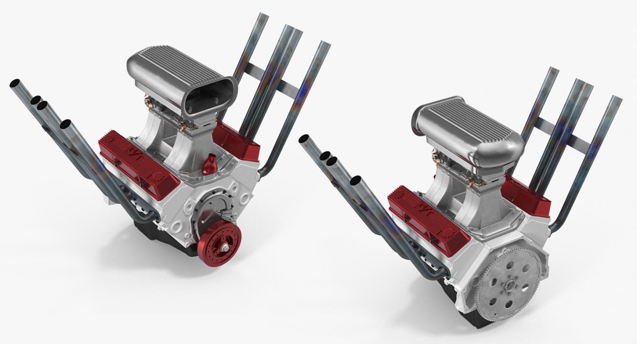 Hot Rod V8 Engine 3D