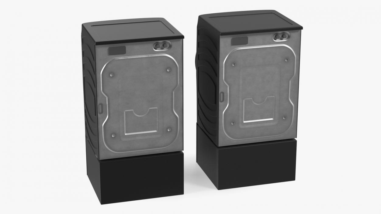 Profile Washer and Dryer Set Black 3D model