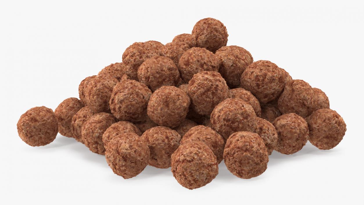 Cereal Chocolate Balls Pile 3D