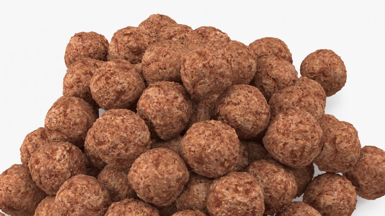 Cereal Chocolate Balls Pile 3D