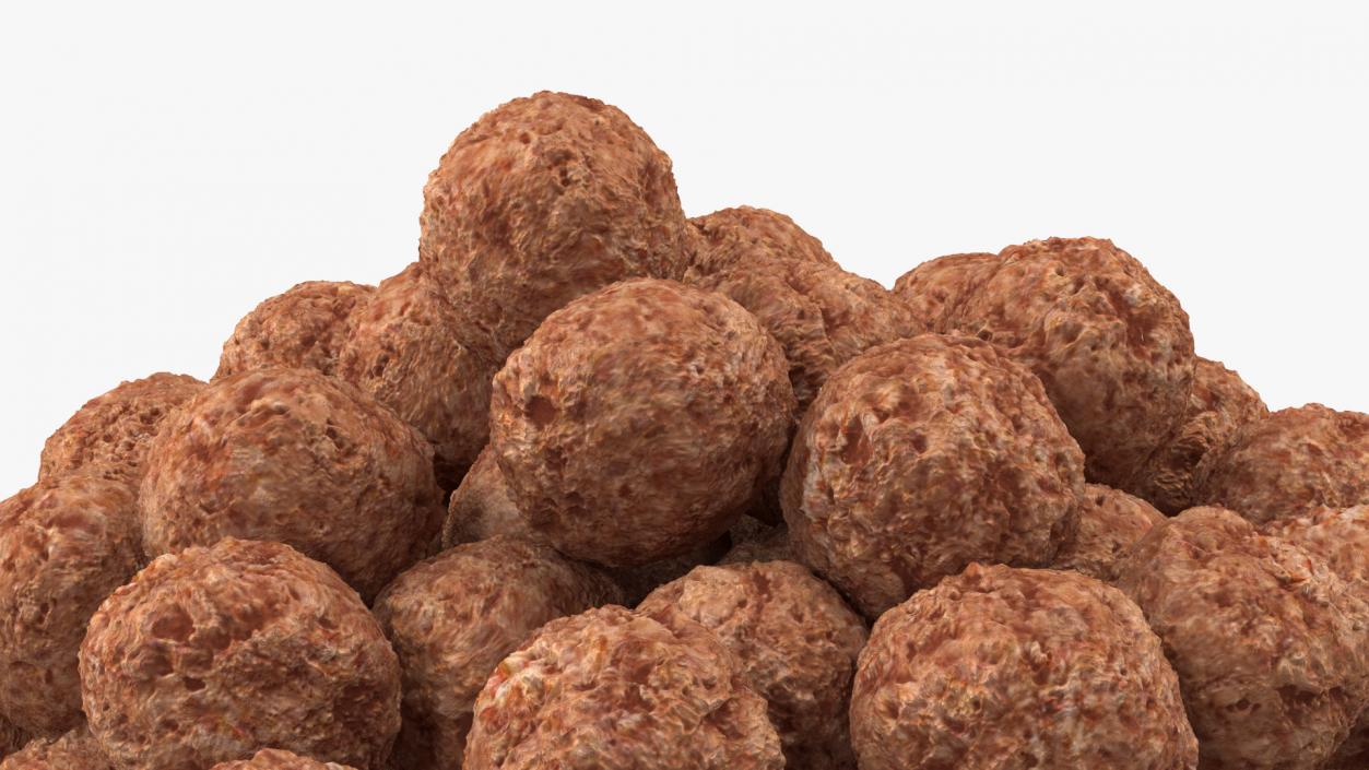 Cereal Chocolate Balls Pile 3D