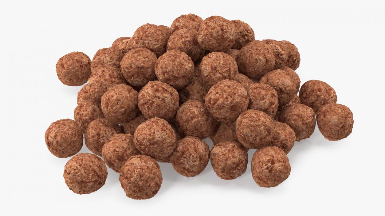 Cereal Chocolate Balls Pile 3D