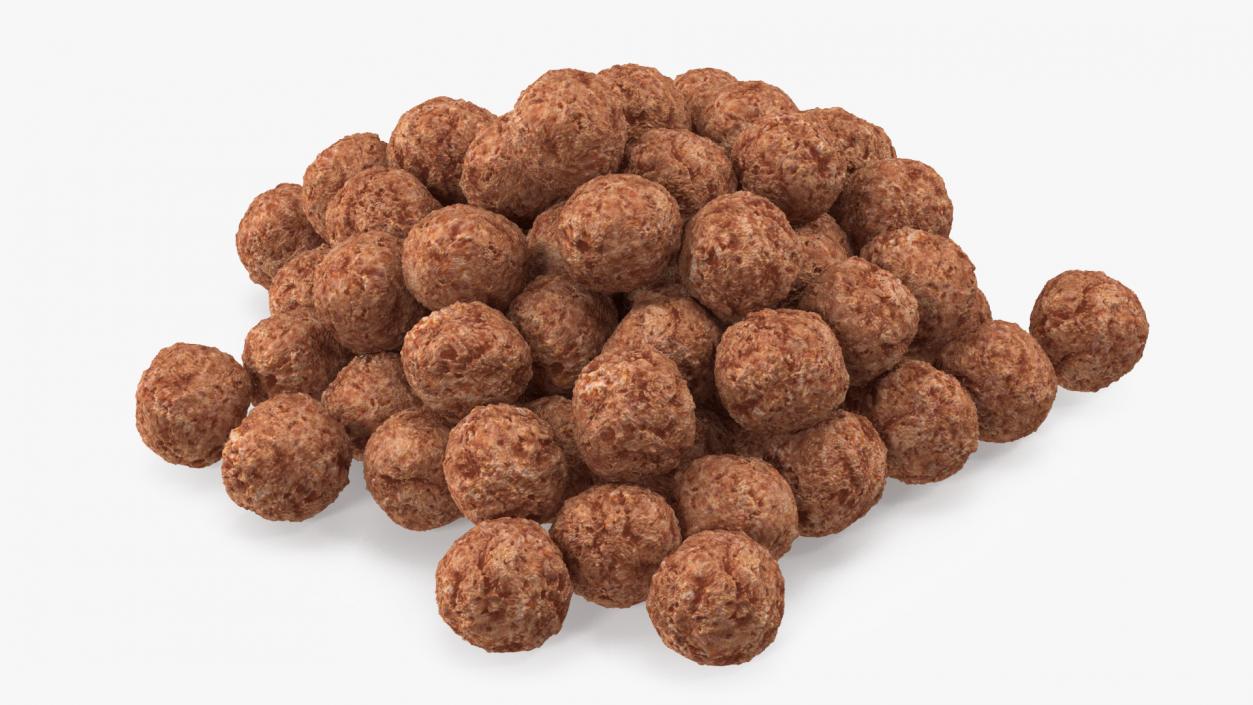 Cereal Chocolate Balls Pile 3D