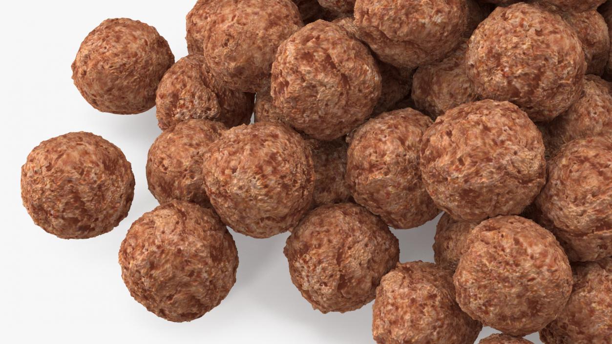 Cereal Chocolate Balls Pile 3D