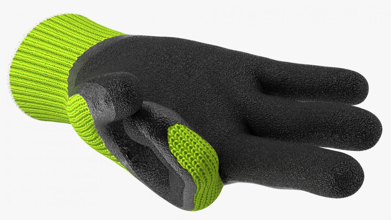 3D model Safety Work Gloves OK Hand Gesture Green