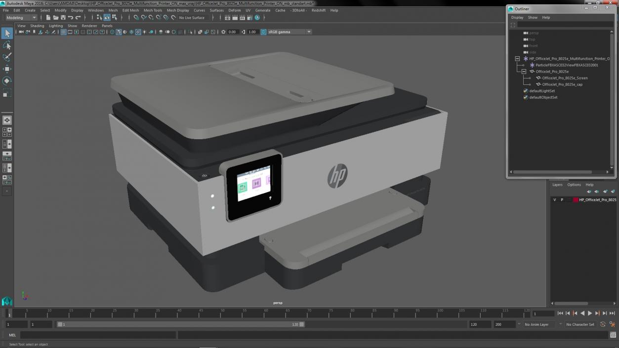 HP OfficeJet Pro 8025e Multifunction Printer ON 3D