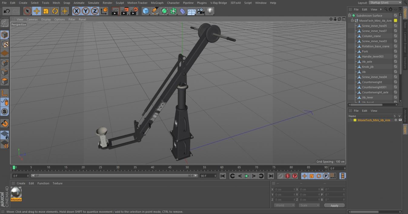 MovieTech Mini Jib Arm 3D