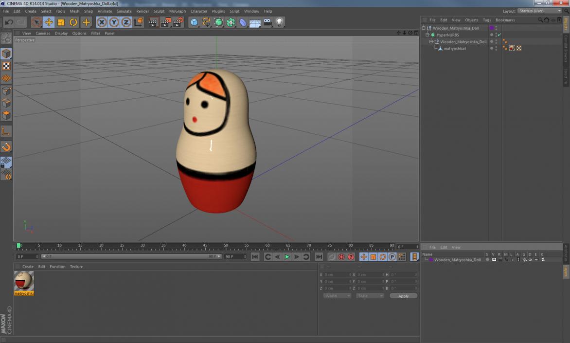 Wooden Matryoshka Doll 3D