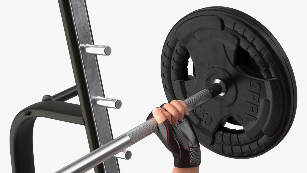 3D Athlete Bench Press Straight Arms Pose model