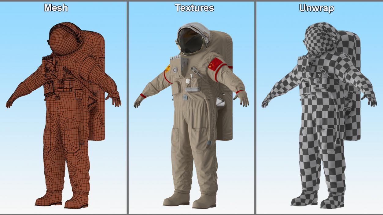 3D China Feitian Space Suit Rigged