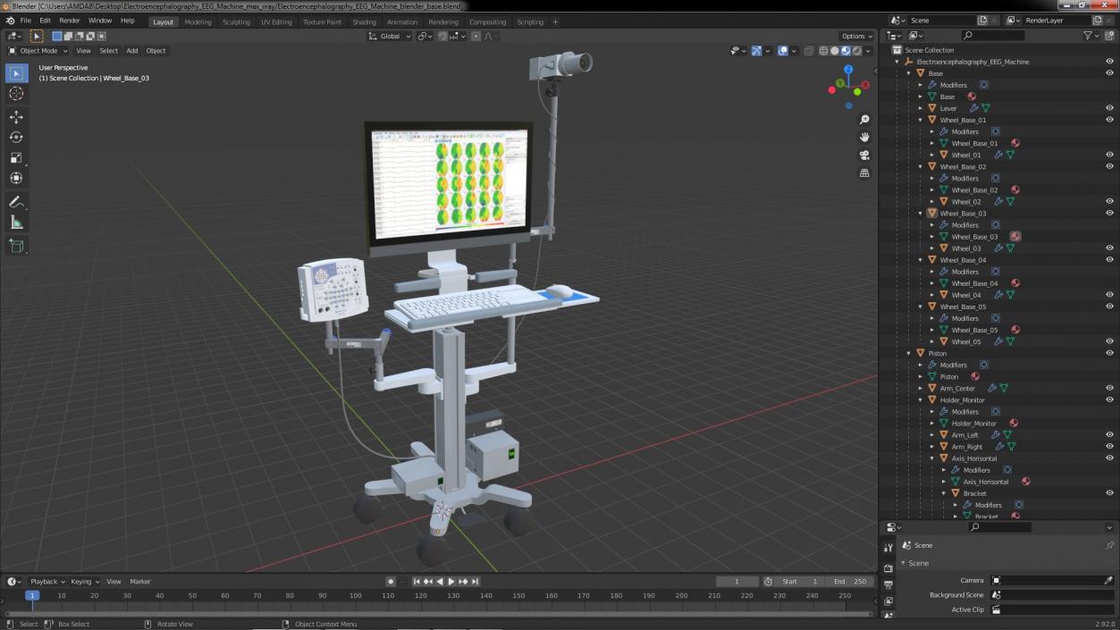 Electroencephalography EEG Machine 3D model