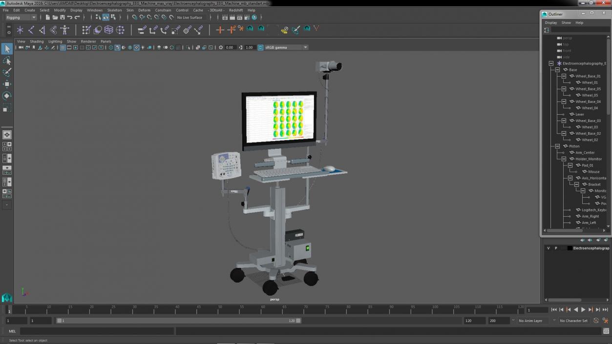 Electroencephalography EEG Machine 3D model