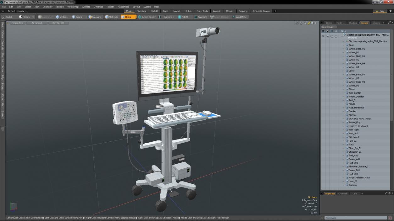 Electroencephalography EEG Machine 3D model