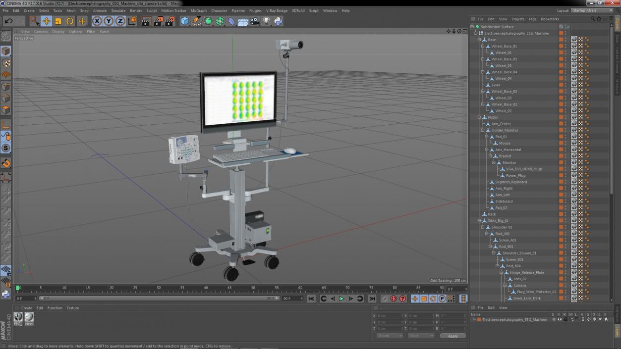 Electroencephalography EEG Machine 3D model