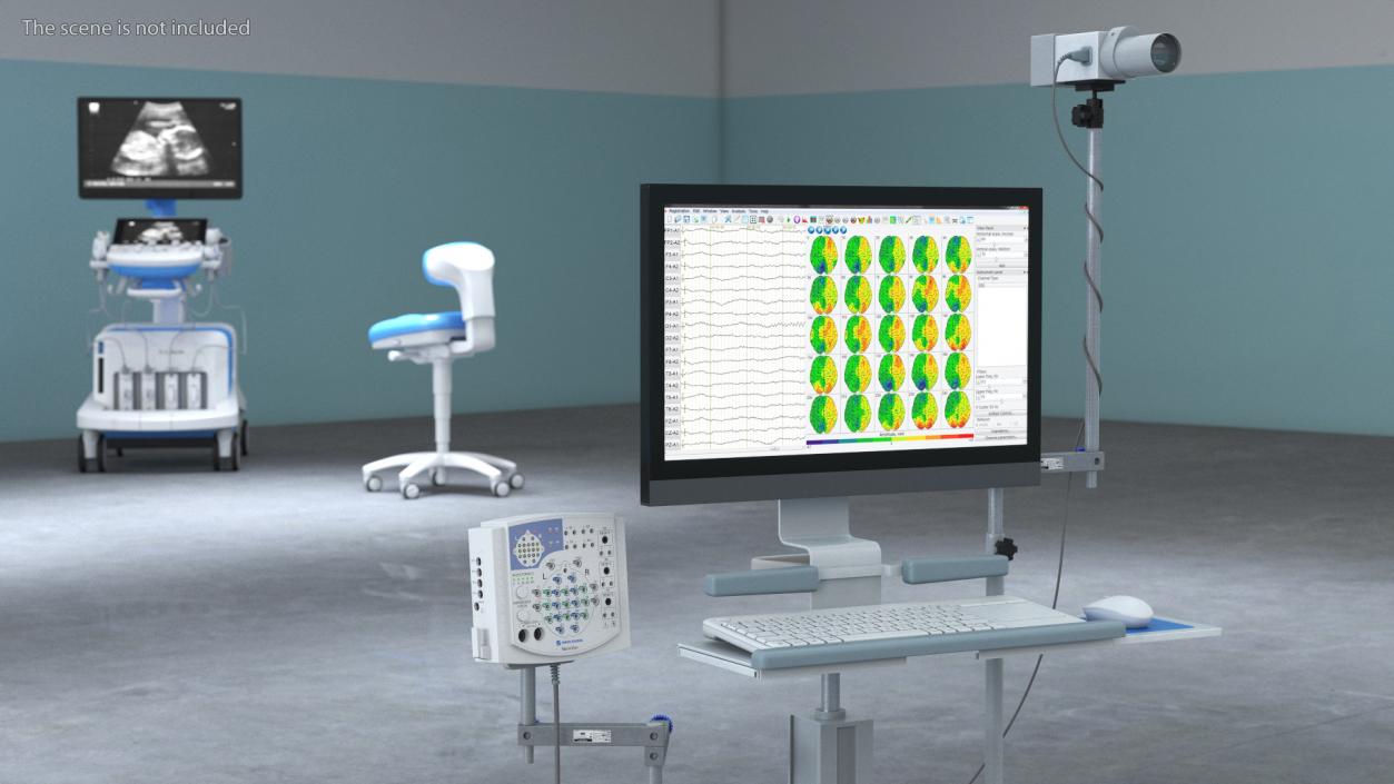 Electroencephalography EEG Machine 3D model