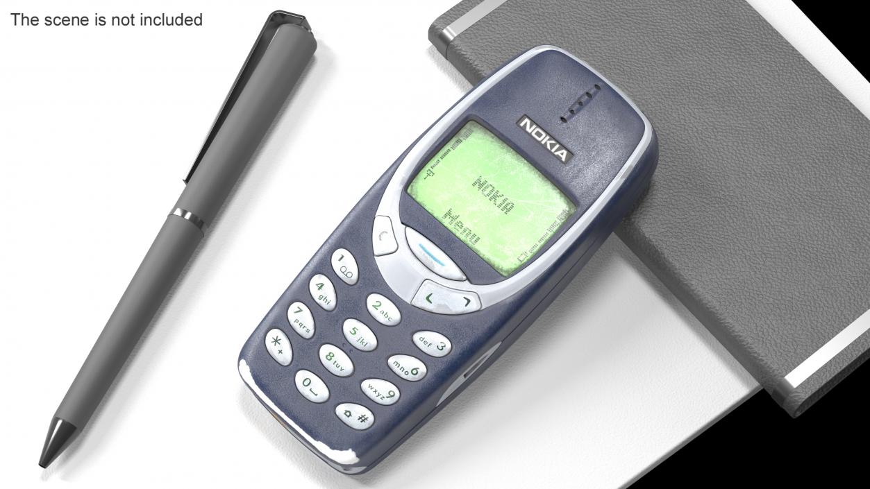 3D Worn Phone Nokia 3310 Switched On model