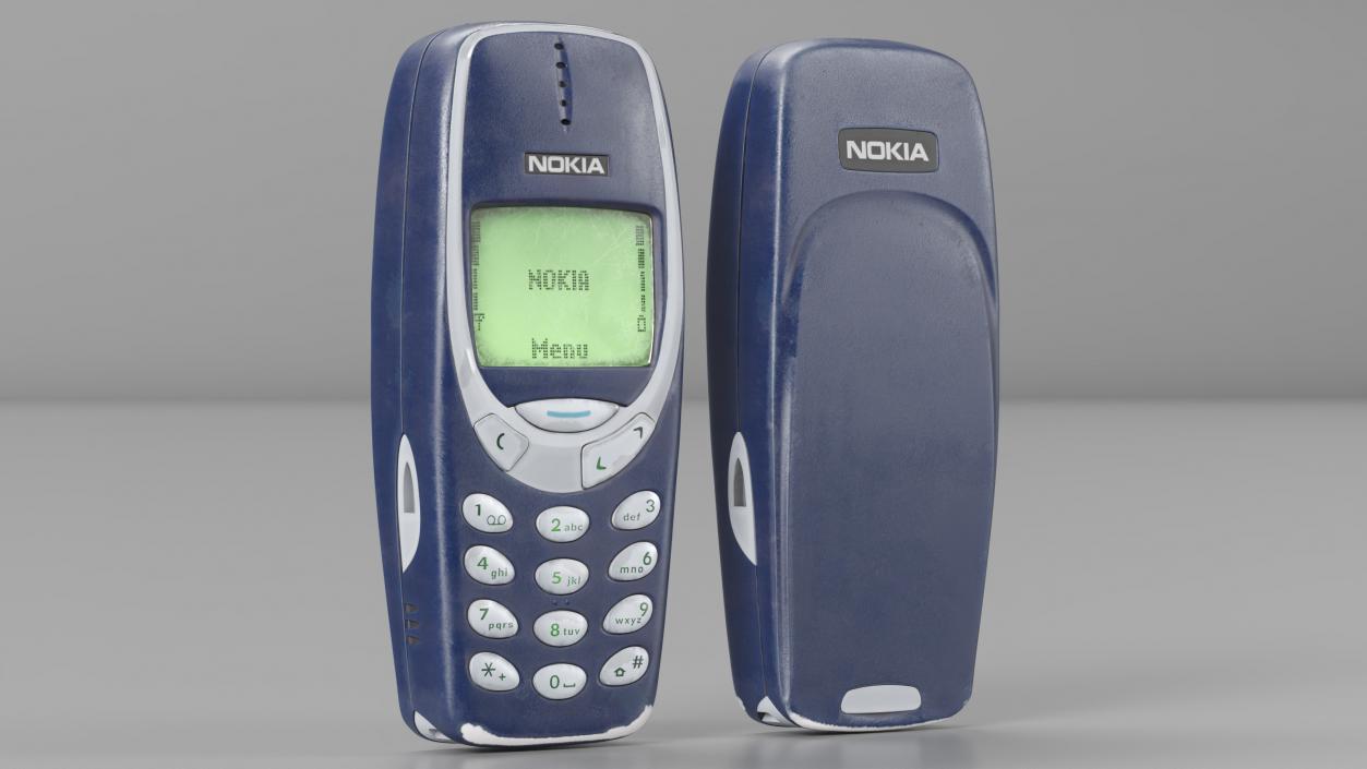 3D Worn Phone Nokia 3310 Switched On model