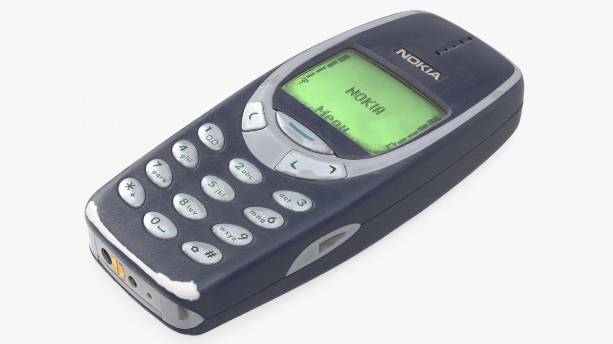 3D Worn Phone Nokia 3310 Switched On model