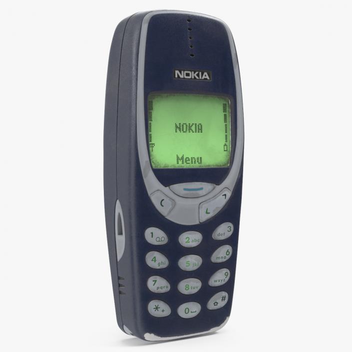 3D Worn Phone Nokia 3310 Switched On model