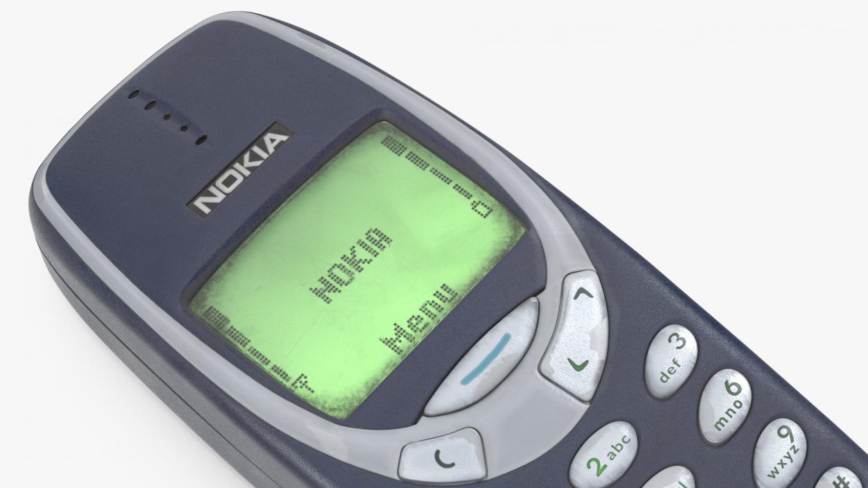 3D Worn Phone Nokia 3310 Switched On model