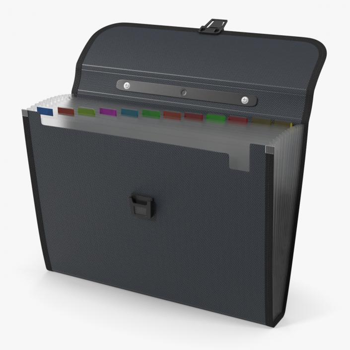 3D Accordion Document Holder Black Open