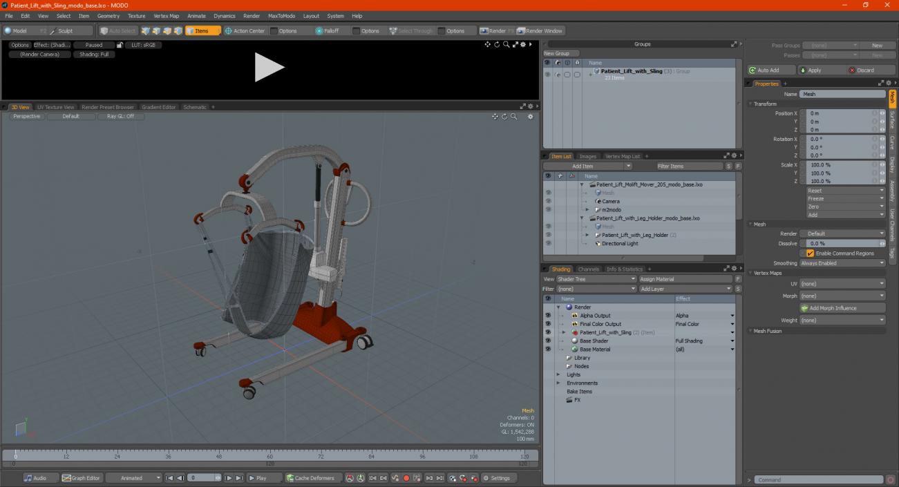 3D Patient Lift with Sling model