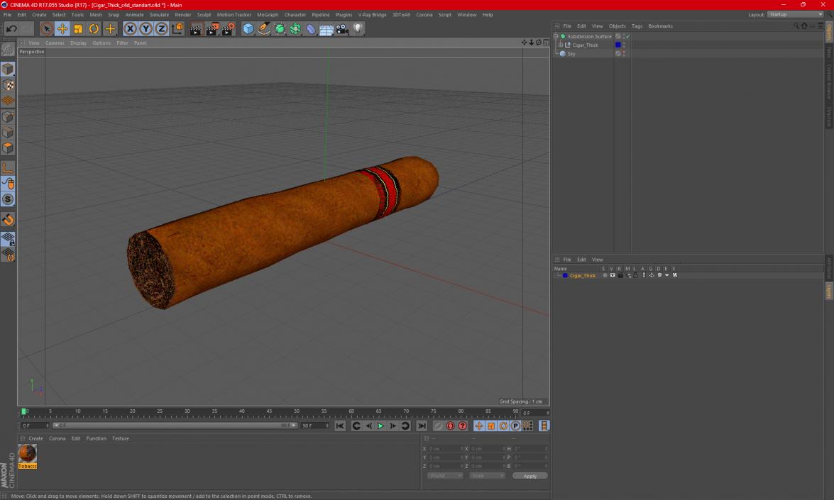 3D Cigar Thick 2 model