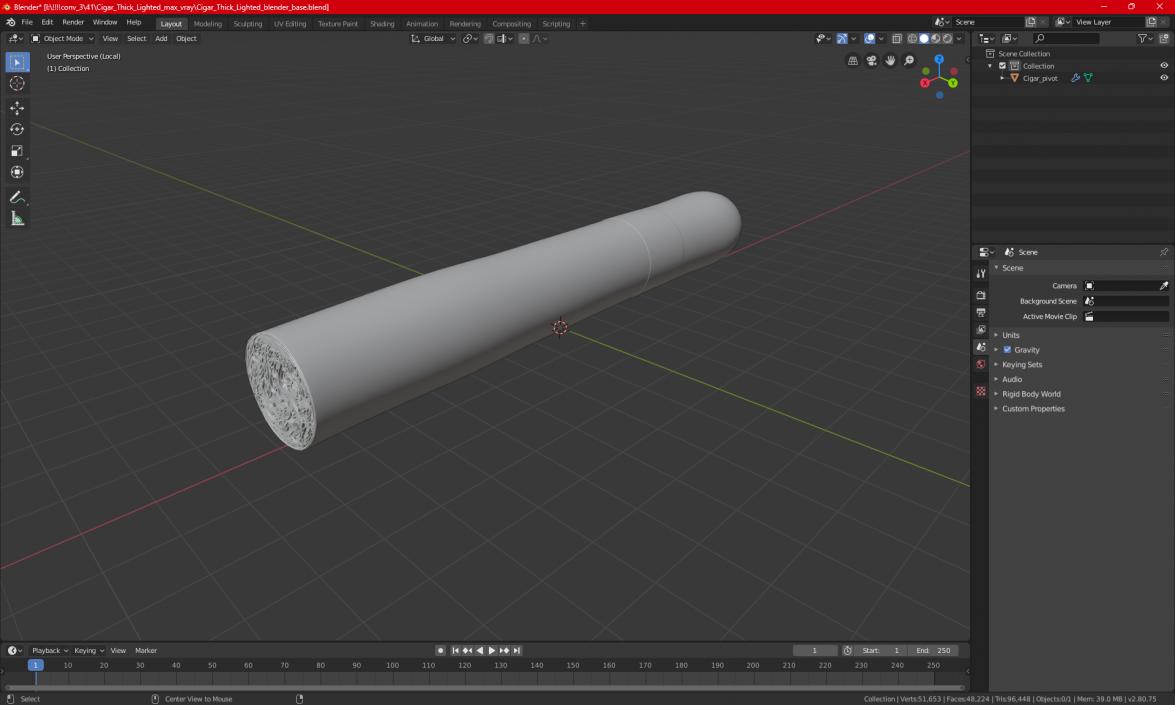 3D Cigar Thick 2 model