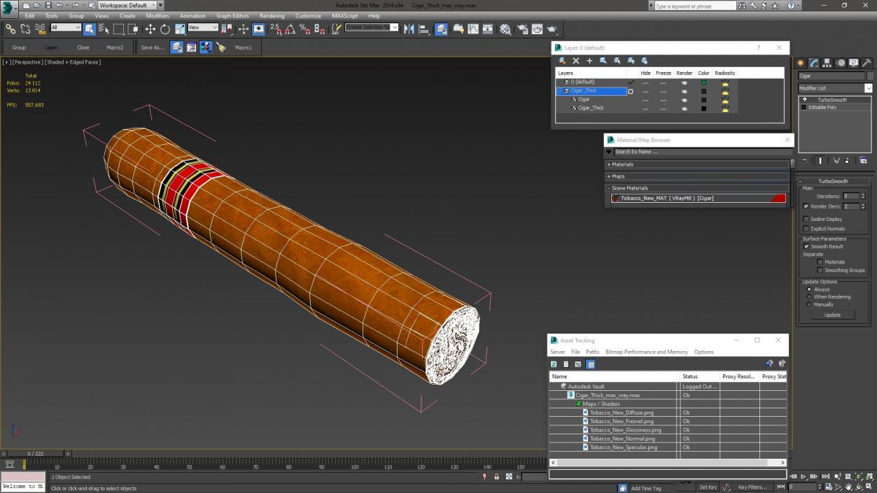 3D Cigar Thick 2 model