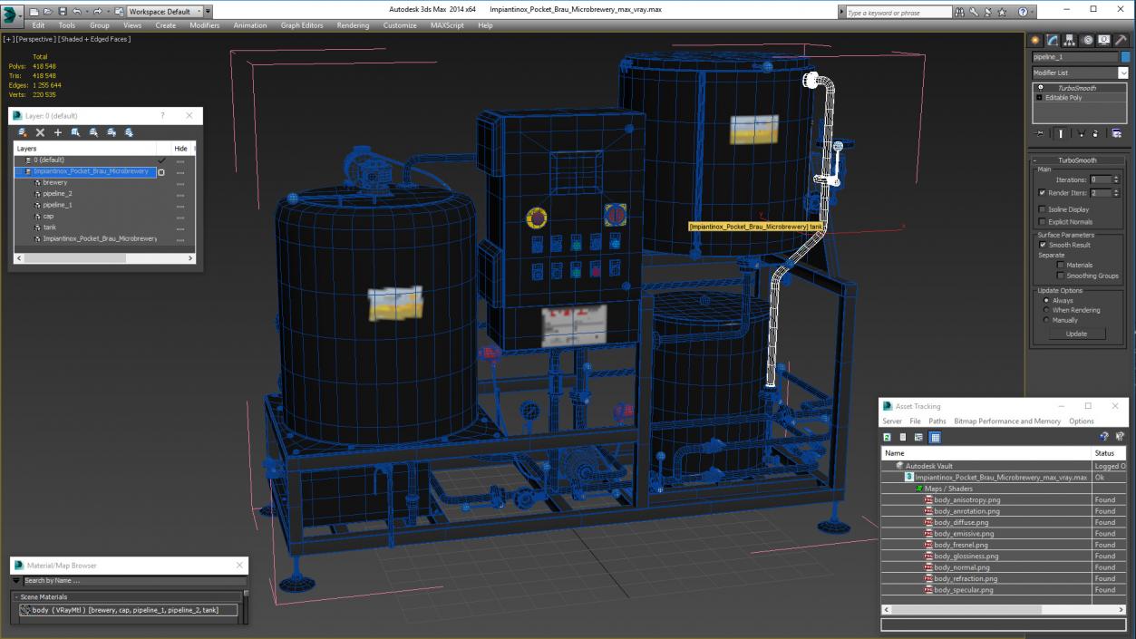 3D Impiantinox Pocket Brau Microbrewery