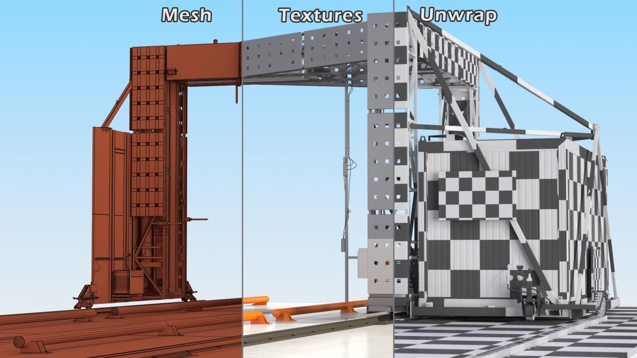 3D Gantry Inspection System Rigged