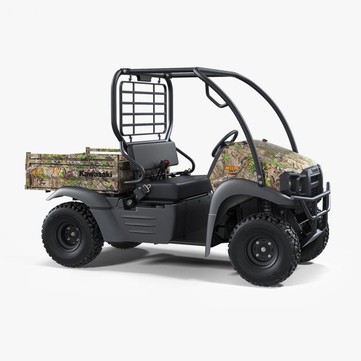 3D 2019 Kawasaki Mule SX 4x4 Camo Clean Rigged model