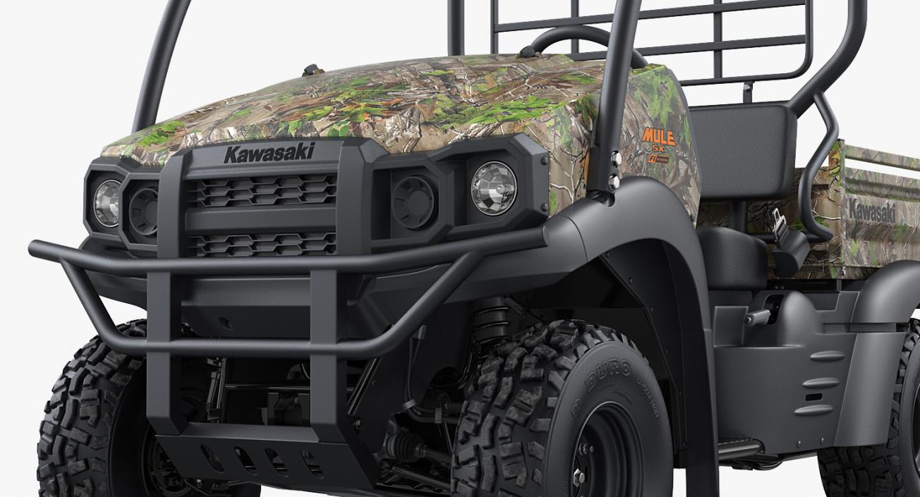 3D 2019 Kawasaki Mule SX 4x4 Camo Clean Rigged model