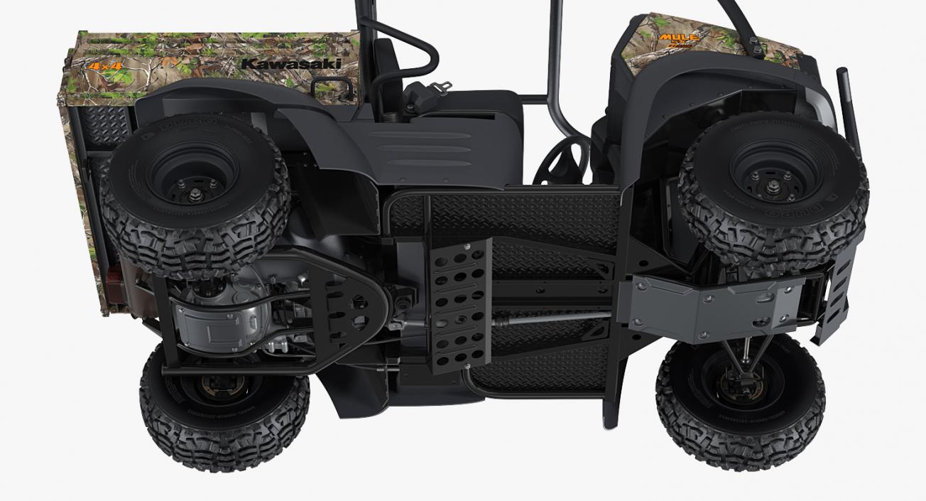 3D 2019 Kawasaki Mule SX 4x4 Camo Clean Rigged model