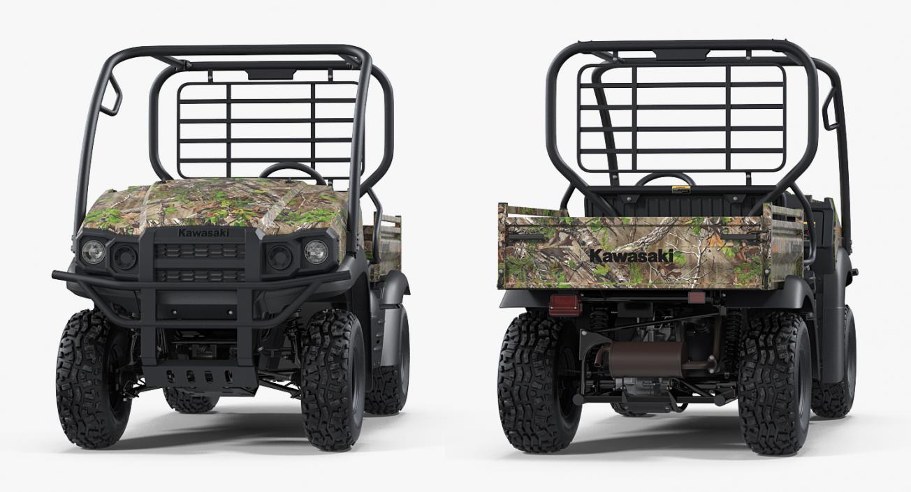 3D 2019 Kawasaki Mule SX 4x4 Camo Clean Rigged model