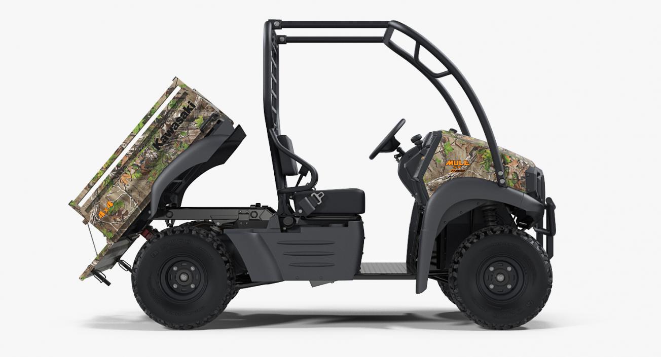 3D 2019 Kawasaki Mule SX 4x4 Camo Clean Rigged model