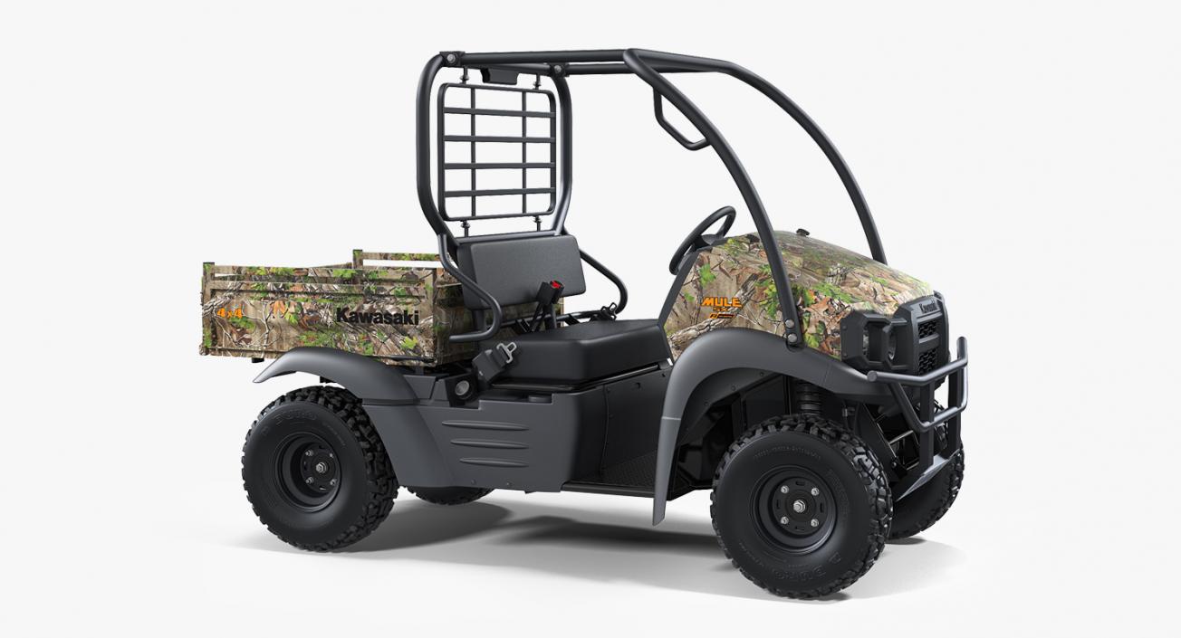 3D 2019 Kawasaki Mule SX 4x4 Camo Clean Rigged model