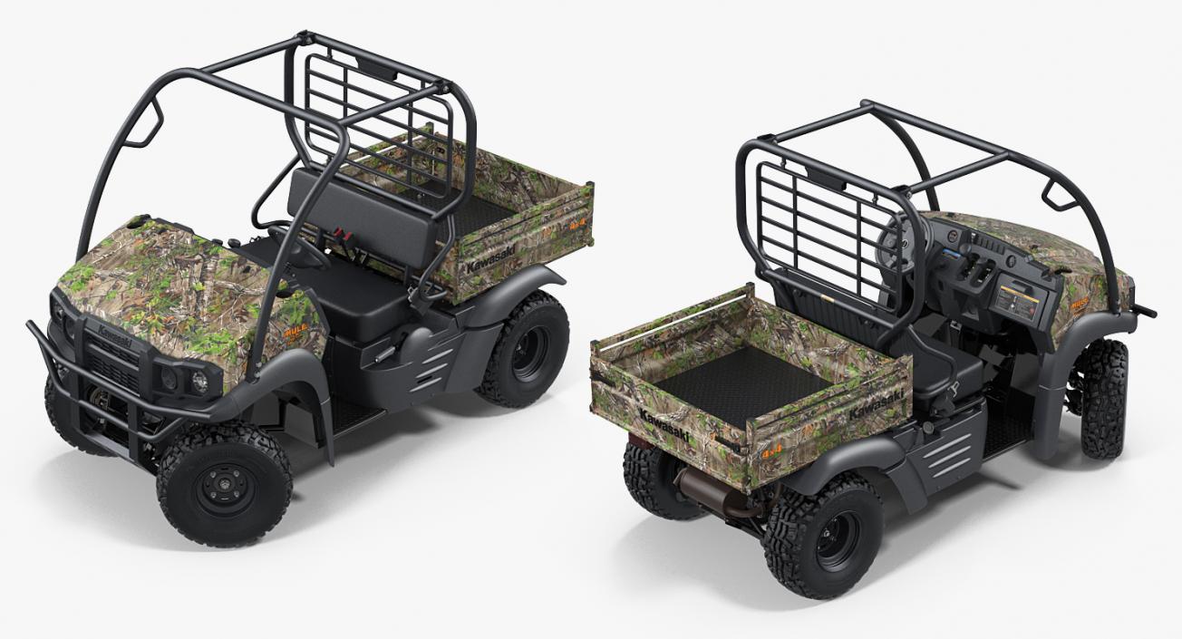 3D 2019 Kawasaki Mule SX 4x4 Camo Clean Rigged model