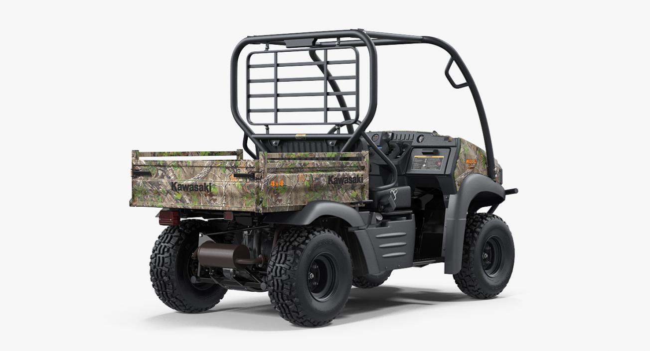 3D 2019 Kawasaki Mule SX 4x4 Camo Clean Rigged model